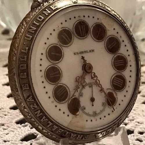 NROHDLAW pocket watch used, historic 1890-1900 with roskopf mechanism
