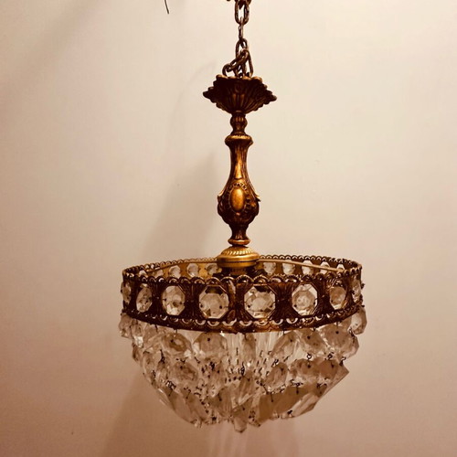 Vintage handmade crystal pendant light new