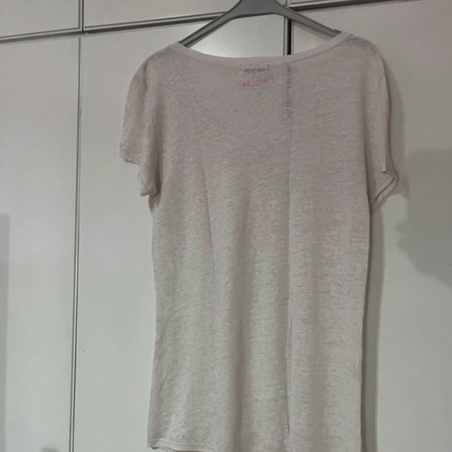 Linen short-sleeve blouse white, like new, size medium