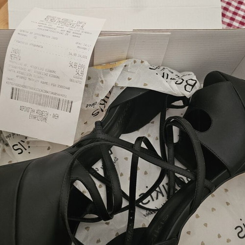Bozikis Black Handmade High Heel Sandals Size 41 Like New
