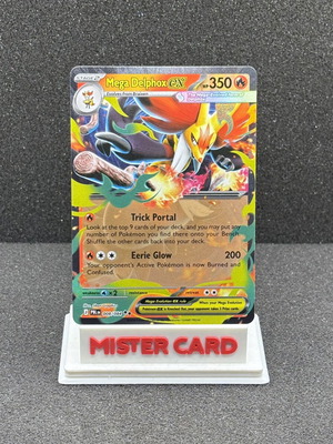 Mega Delphox ex 008/084 Me05: Pitch Black Holo card like new