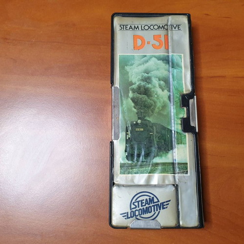 Japanese pencil case used with train theme 1950-1960