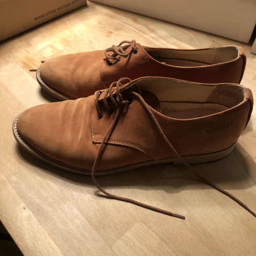 Esprit women's shoes used, soft leather size 37 light brown orange
