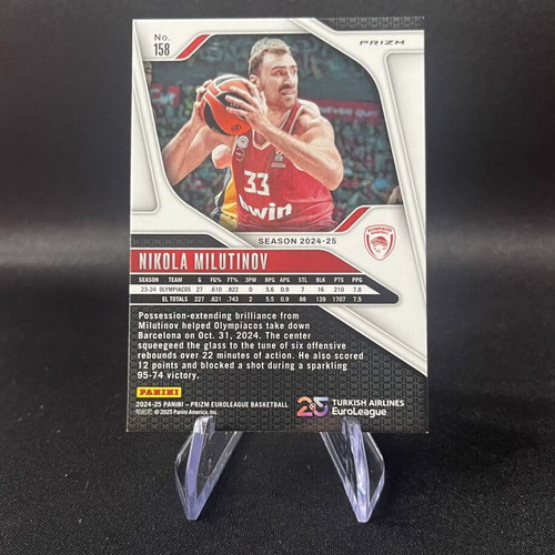 Nikola Milutinov 2024-25 Panini Prizm EuroLeague Glitter Prizm SSP card