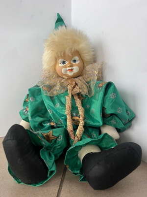 Collectible clown used, porcelain face, 38 cm