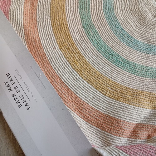 Rainbow bathmat 44x90 cm half-moon 100% cotton