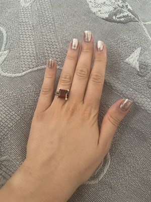 Silver 925 ring with impressive stone, size 54, like new