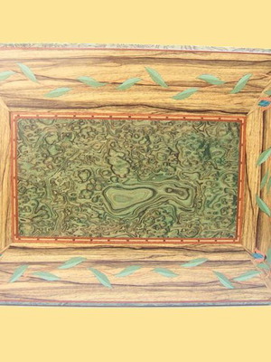 Τραπεζάκι του καφέ σε τεχνοτροπία Marquetry, καινούργιο, 80x60cm