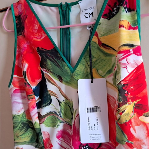 Manolo floral mini dress new, size Medium