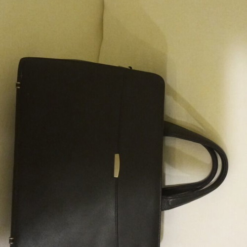Delsey leather briefcase vintage, used, black