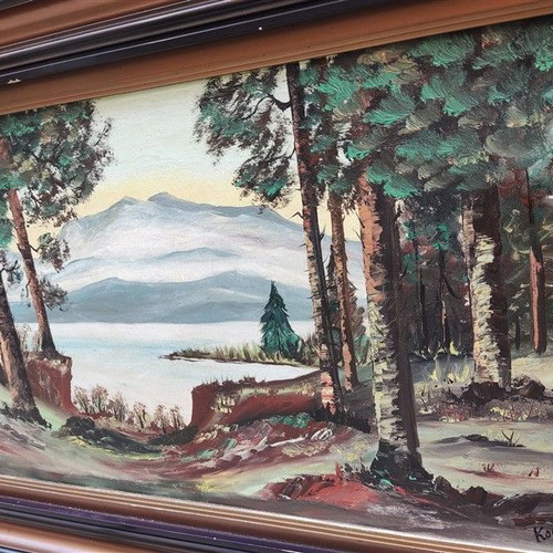 Signed oil painting used 100x62 on canvas Koumaridis 1979