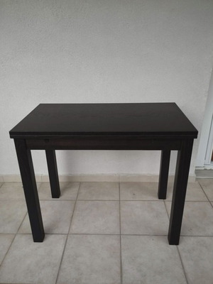 Ikea Bjursta Small Extendable Dining Table used, black brown