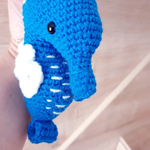 Seahorse Crochet Charm Keychain Blue New