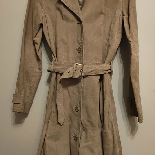 Vero Moda leather coat beige like new, size Small