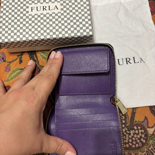 Furla leather wallet, purple