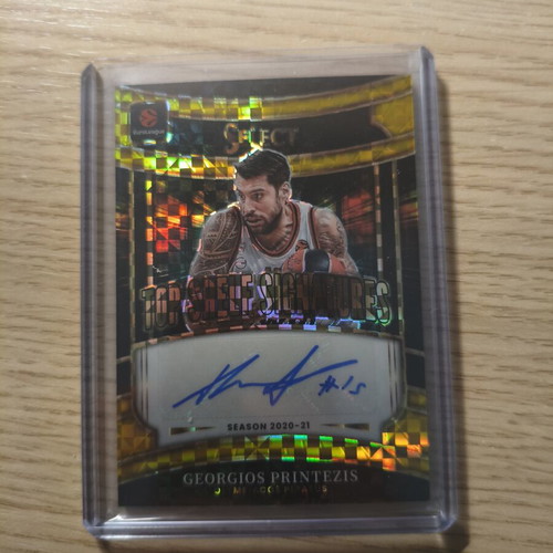 2025-26 Panini Select Euroleague Top Shelf Signatures Georgios Printezis Gold Prizm Auto