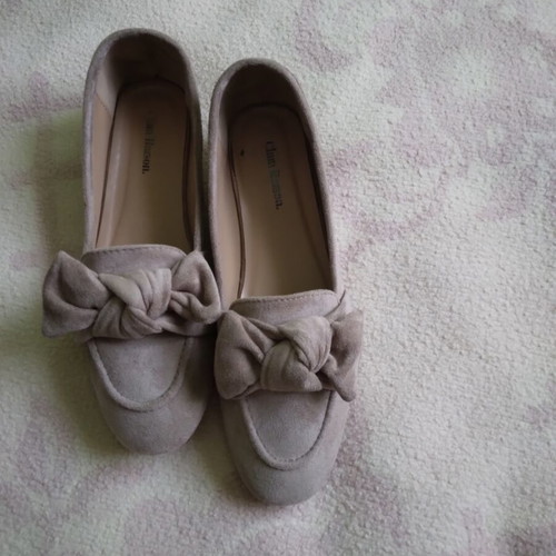 Women's beige ballerina shoes, size 38