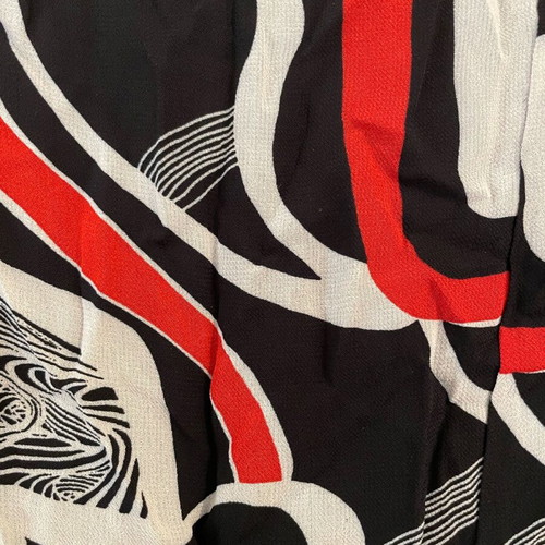 SANTI RQ vintage skirt used, knee length, abstract print, EU 52