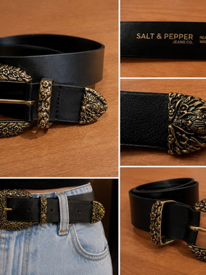 Salt and Pepper leather belt