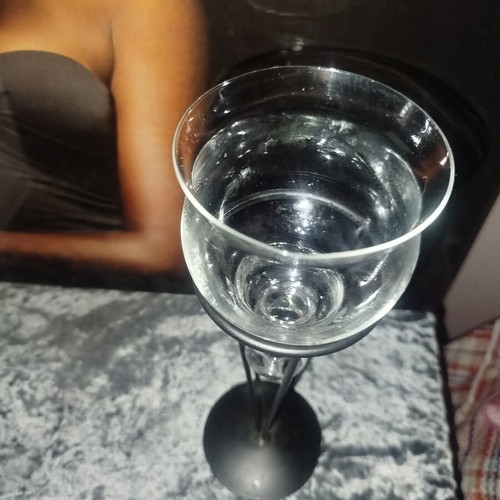 Candlestick with metal base used