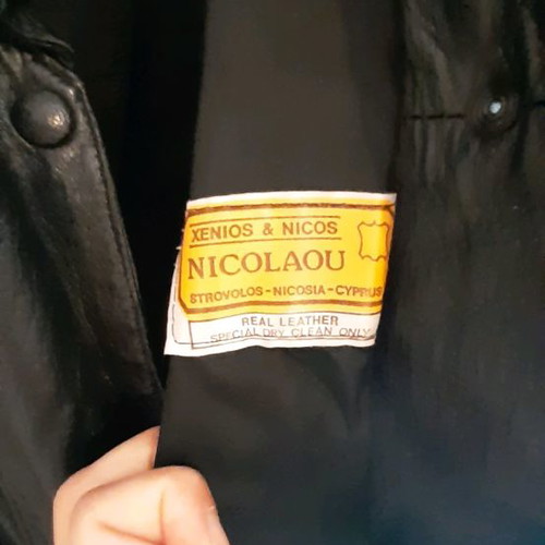 Leather black women's coat used, very large size