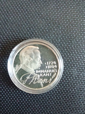 German silver 5 mark coin 1974 Immanuel Kant