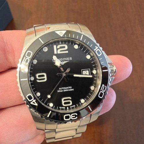 Longines HydroConquest wristwatch, black, full set