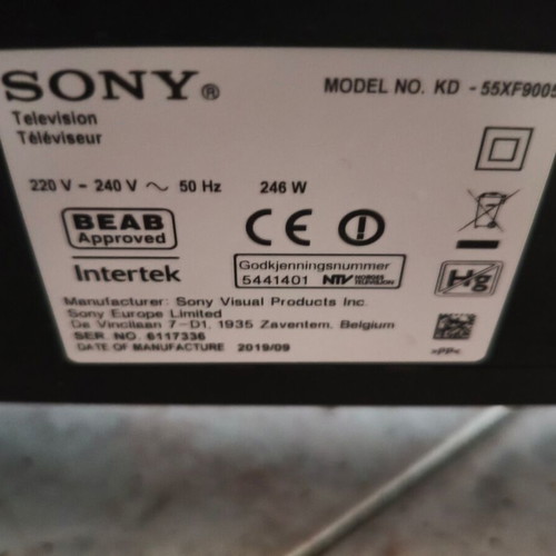 Sony Smart TV KD-55XF9005 4K Ultra HD μεταχειρισμένη με σπασμένη οθόνη για επισκευή ή ανταλλακτικά