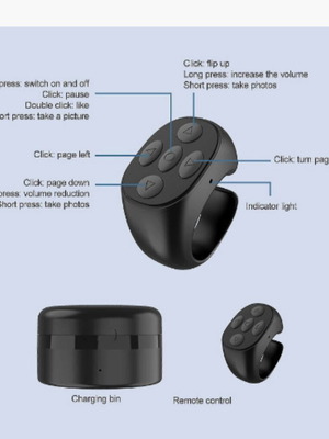 Bluetooth wireless rechargeable ring remote control Tik-tok set of 8