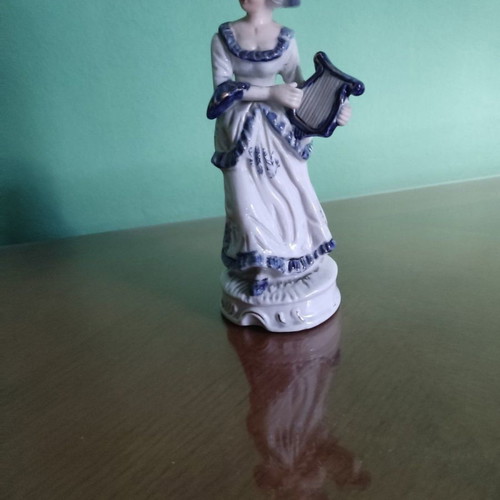 Vintage doll used porcelain, height 21cm