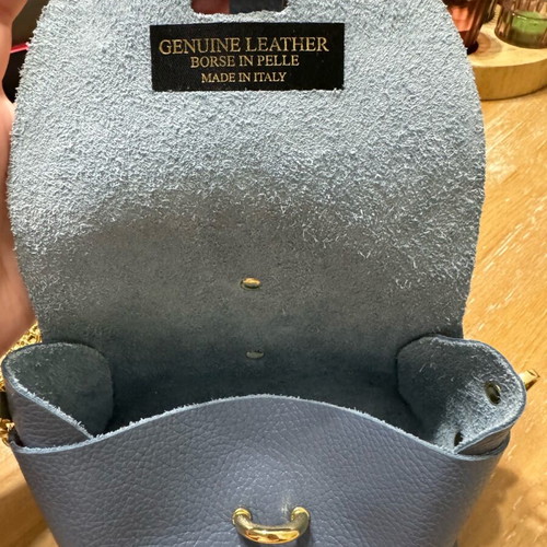 Blue bag with gold chain like new