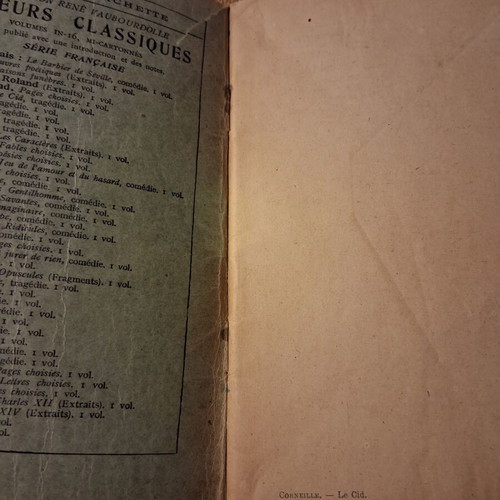 Le Cid book used, French language, tragedy by Corneille