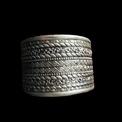 Silver wide boho bracelet