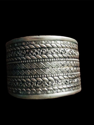 Silver wide boho bracelet