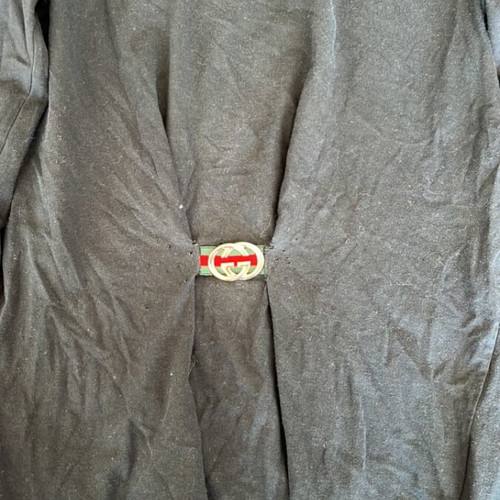 Gucci black top/blouse used with long sleeves and signature GG logo