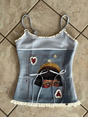 Sixth Dimension Tank Top new with lace and bows, adjustable straps