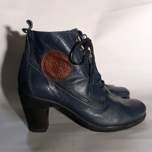 Hispanitas leather ankle boots used, size 37, blue
