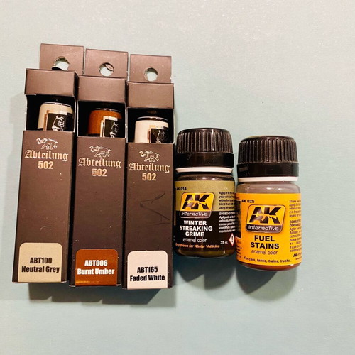 Abteilung and AK modeling materials new, Abteilung oils and AK wash