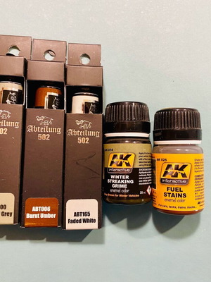 Abteilung and AK modeling materials new, Abteilung oils and AK wash