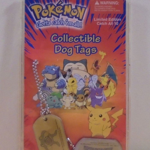 Pokemon Poliwrath old promotional metal dog tag Nintendo 1999 new