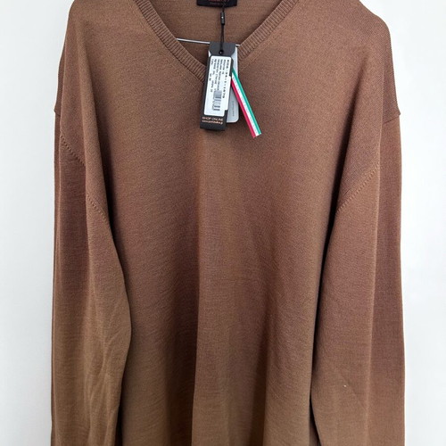 Men’s Merino V Neck Shirt καφέ, καινούργιο, μέγεθος 3XL