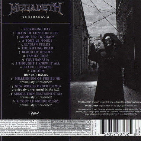 Megadeth Youthanasia CD used, metal