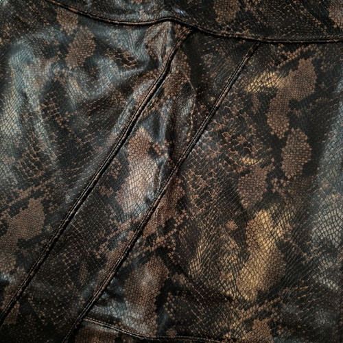 Zara asymmetrical faux leather snakeskin brown skirt new size XS