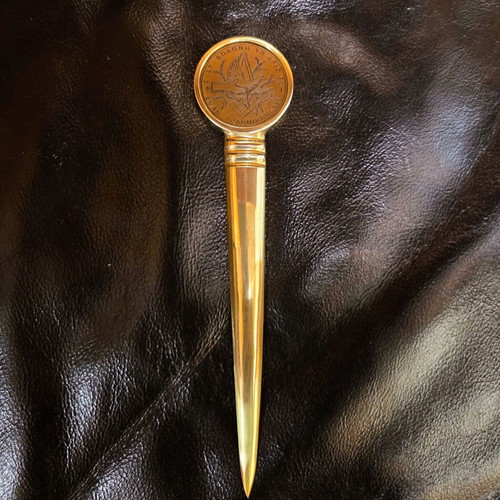 Masonic Letter Opener S ST Dodoni Ioannina, brass