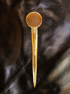 Masonic Letter Opener S ST Dodoni Ioannina, brass