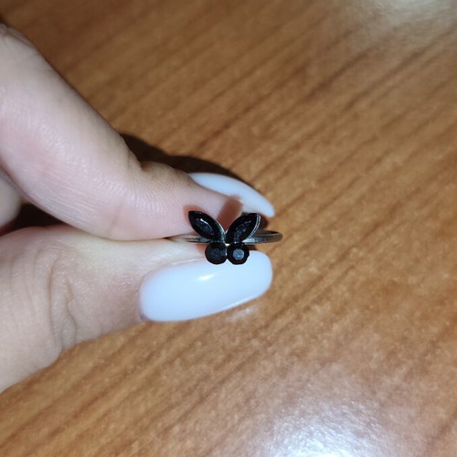 Butterfly ring, adjustable size, black