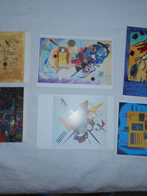 Vassily Kandinsky cards used, set of 6 pieces