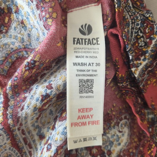 FatFace Sunkissed Juno Hanky Hem Paisley Maxi Dress like new, size L