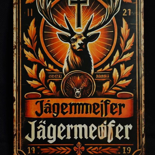 Metal decorative Jägermeister sign like new, vintage design