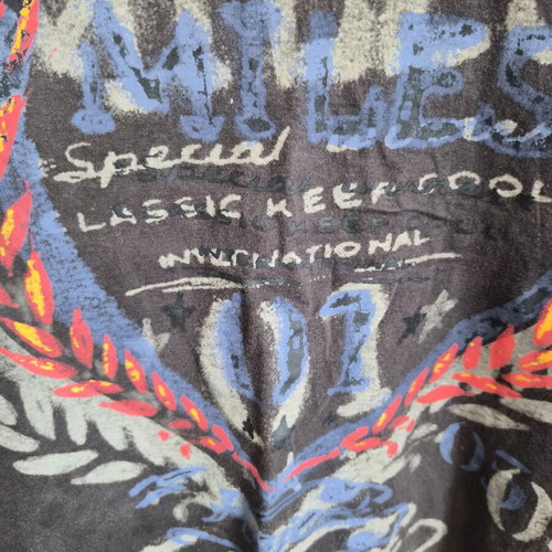 TeXcasualmen long-sleeve shirt XL used with vintage Miles print